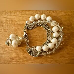 Faux Pearl and Crystal Bracelet